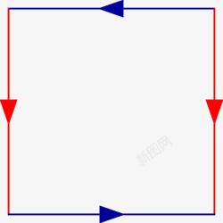 边框方向红蓝箭头素材