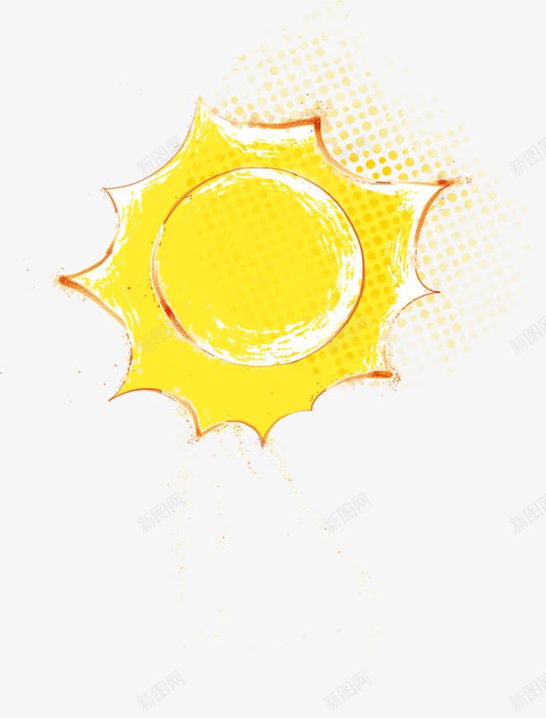 黄色水彩太阳png免抠素材_88icon https://88icon.com 太阳 水彩 设计 黄色