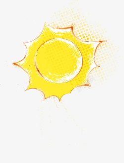 黄色水彩太阳素材