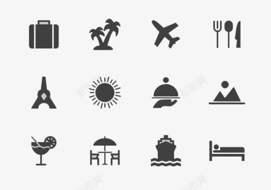 巴西旅游卡通旅游飞机图标图标