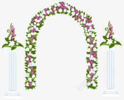 婚礼拱门设计梦幻的鲜花拱门高清图片