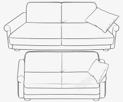 一套家具简笔画简单现代沙发简笔画高清图片