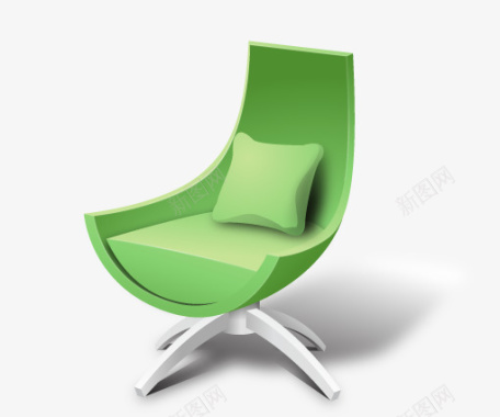 创意家居摆设绿色的椅子图标图标