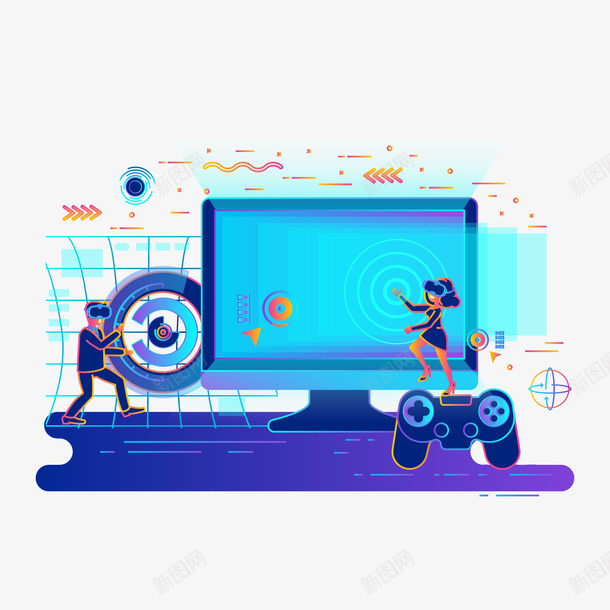 现代色彩扁平化商务电子游戏场景矢量图eps免抠素材_88icon https://88icon.com VR 免抠图PNG 场景 时尚渐变色 游戏 玩游戏 现代色彩 电子商务 职场生活 矢量图