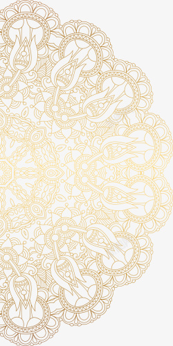 花纹纹路手绘黄色半圆高清图片