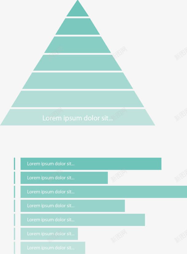 蓝色渐变矢量图ai免抠素材_88icon https://88icon.com PPT素材 图表 递增 金字塔 矢量图