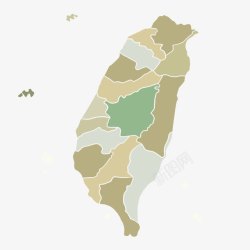 彩色中国台湾地图素材