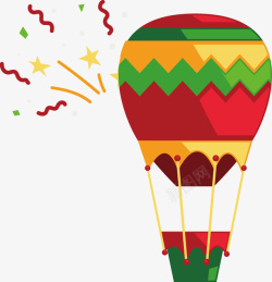 坐热气球卡通马戏团游乐场热气球矢量图高清图片