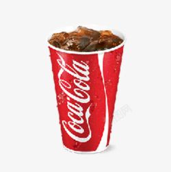 碳酸饮品纸杯加冰可口可乐高清图片