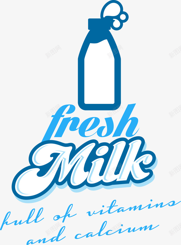 蓝色简约牛奶png免抠素材_88icon https://88icon.com milk 免抠PNG 字母 标签 牛奶 简约 艺术字 蓝色