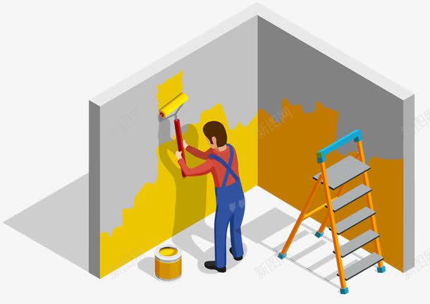 粉刷墙壁png免抠素材_88icon https://88icon.com 卡通 卡通粉刷工人 室内装修 粉刷 粉刷匠