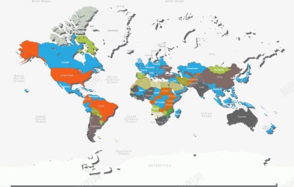 矢量白色地球世界地图图标图标