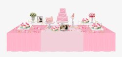 粉色婚礼签到桌素材