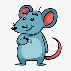 蓝色老鼠简笔手绘蓝色老鼠矢量图高清图片