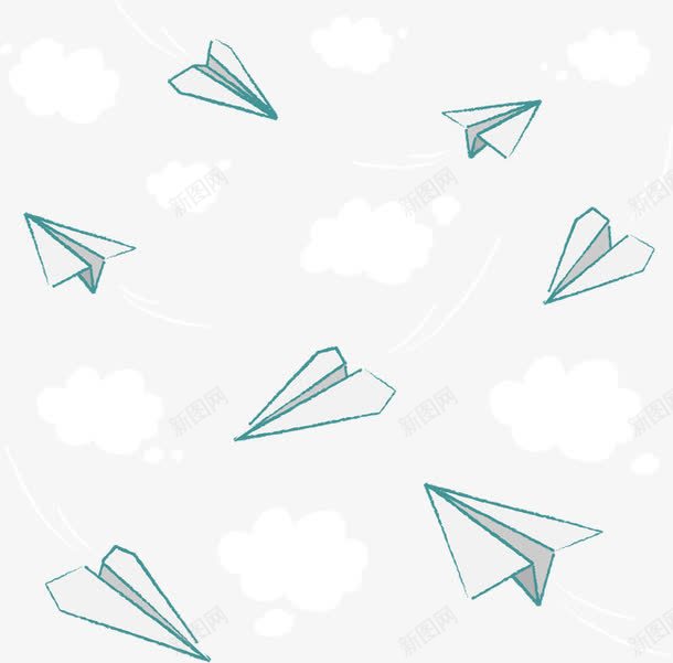 纸飞机白云png免抠素材_88icon https://88icon.com 图案 壁画 插画 文化艺术 纸飞机 绘画 绘画书法 装饰画 设计