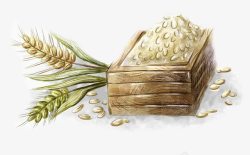 绿色粮食手绘大米高清图片