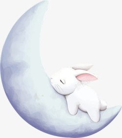 中秋节手绘可爱月兔图案素材