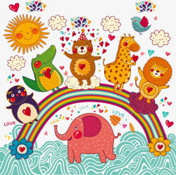 卡通小象彩色可爱动物园高清图片