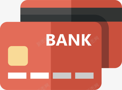 消费的红色银行卡卡片图标图标