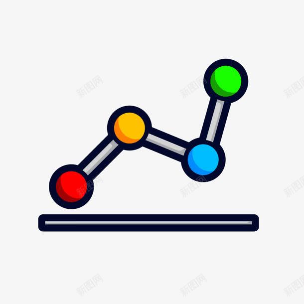 手绘ppt折线图png免抠素材_88icon https://88icon.com ppt折线图 上涨 企业画册 彩色小球 折线图 走势 销售报告