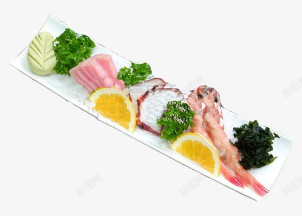 日式料理png免抠素材_88icon https://88icon.com 冰镇 刺身 日料 柠檬 生 生虾 生鱼片 蔬菜 虾