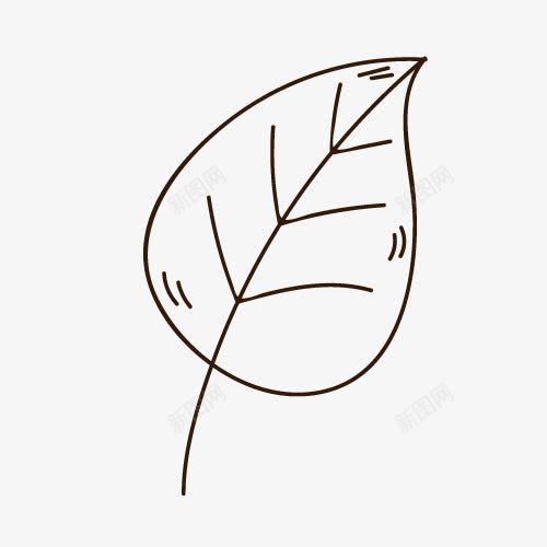 简笔画叶子png免抠素材_88icon https://88icon.com 一片树叶 儿童画 叶子 简笔画 线描叶子 黑白叶子
