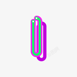 紫绿色荧光数字1矢量图素材