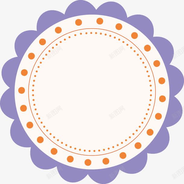 创意紫色小碎花边框图png免抠素材_88icon https://88icon.com 圆形 斑点 边框 锯齿