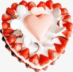 花瓣草莓牛奶水果奶油生日蛋糕高清图片