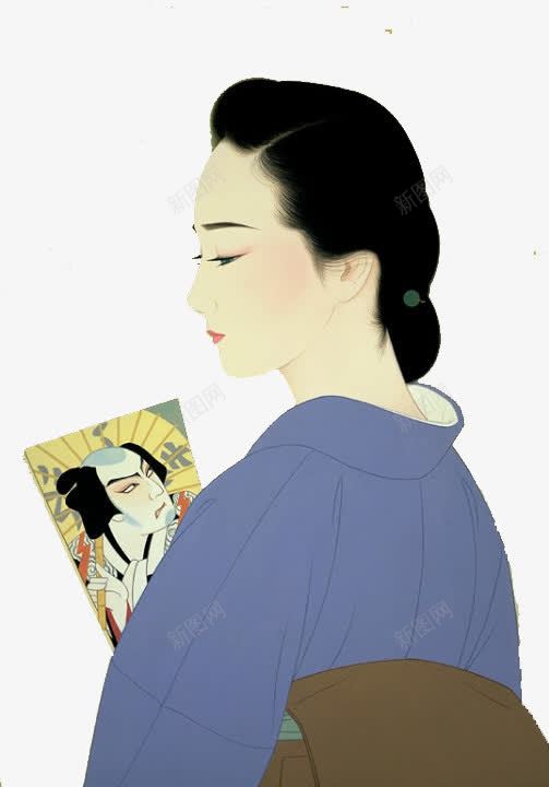读书女人png免抠素材_88icon https://88icon.com 书 和服 大和文化 手绘女人 插画 日本