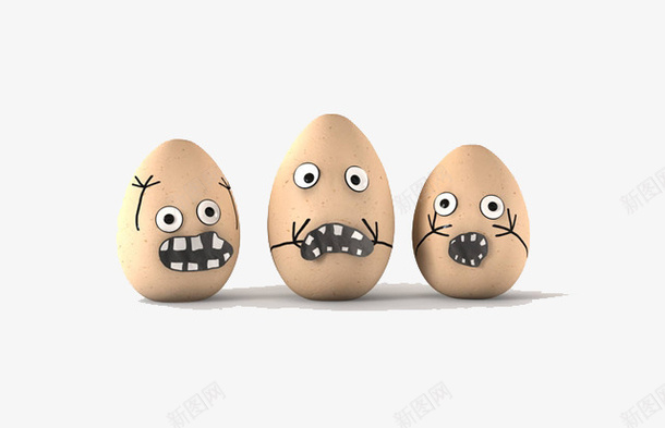 三个吃惊的鸡蛋png免抠素材_88icon https://88icon.com 吃惊的表情 害怕 恐惧 惊吓 惊恐的表情 惧怕 目瞪口呆 食物 鸡蛋