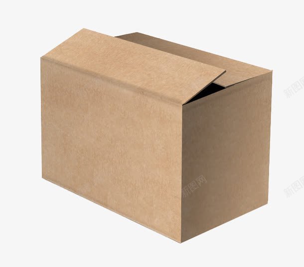 半开盖纸箱子png免抠素材_88icon https://88icon.com 产品 棕色 牛皮纸 牛皮纸盒 牛皮纸箱子 纸箱 长方体