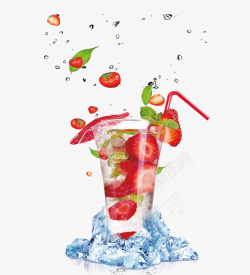 饮品价目表冷饮店果汁宣传单草莓果汁高清图片