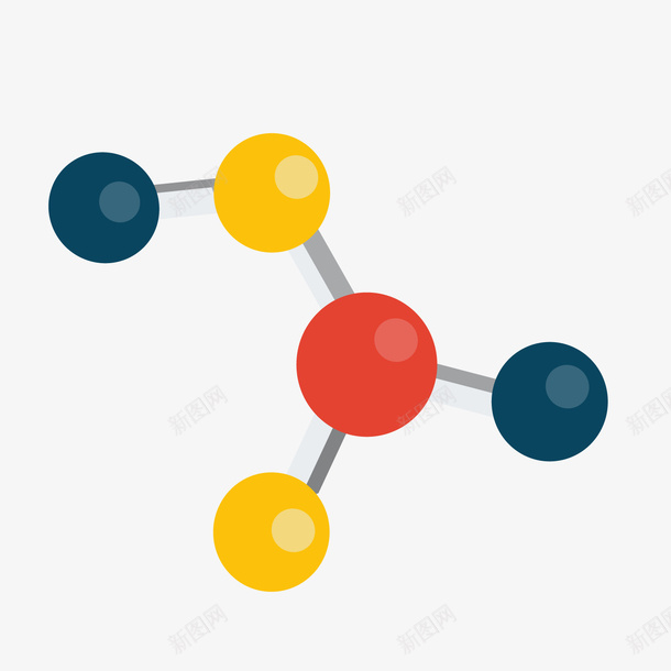 彩色分子结构png免抠素材_88icon https://88icon.com 分子结构 化学式 彩色分子 物理化学 背景装饰