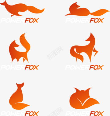 两只狐狸狐狸图标LOGO矢量图图标