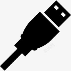 USB连接USB插头图标高清图片