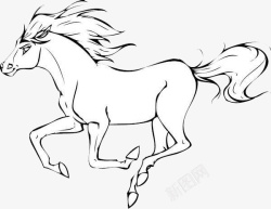 奔跑骏马手绘动物奔跑的马图图标高清图片