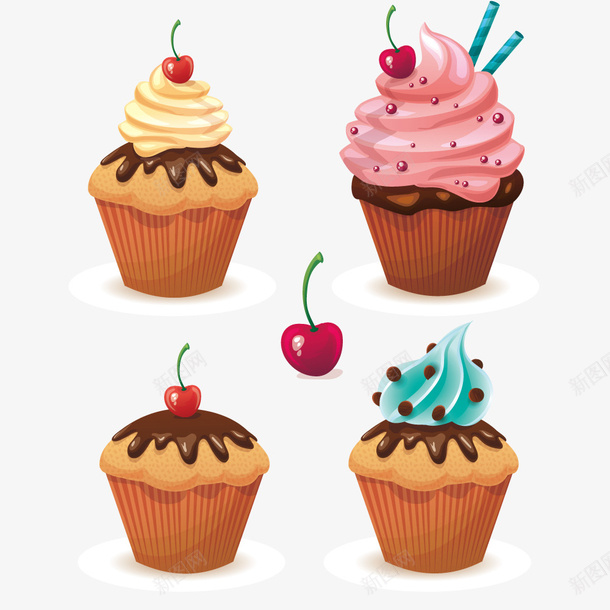 四款美味蛋糕矢量图ai免抠素材_88icon https://88icon.com 宣传单 海报 甜品 美味 蛋糕 矢量图