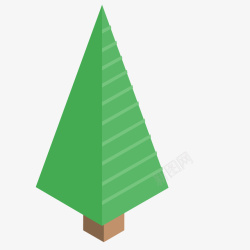 立体树25D一个绿色的小树图矢量图高清图片