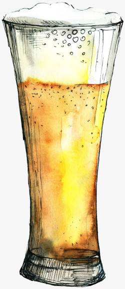 啤酒泡泡手绘啤酒杯高清图片
