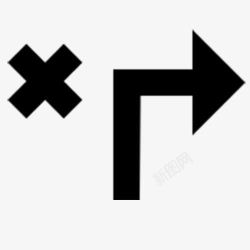 禁止直行和右转禁止右转箭头图标高清图片