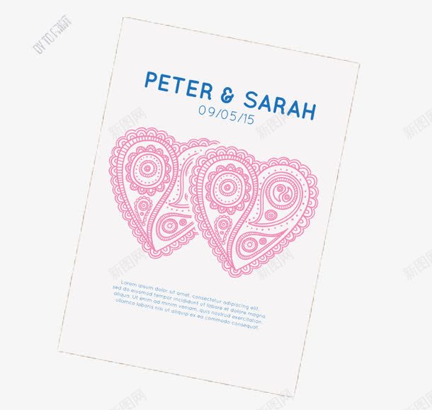 花纹双心婚礼邀请卡矢量图ai免抠素材_88icon https://88icon.com 婚礼请柬 婚礼邀请函 婚礼邀请卡 爱心 花纹爱心 矢量图