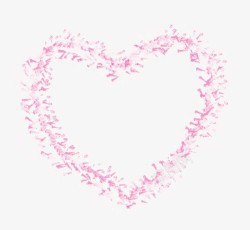 粉白色的心形婚礼装饰相框高清图片