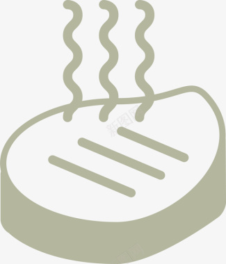 烹饪美食手绘灰色烤肉图标图标