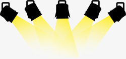 立体灯具舞台黄色光束聚光灯高清图片