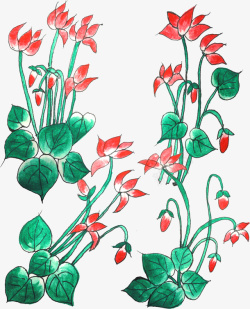 彩绘装饰小清新植物花卉素材