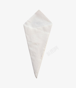 一张白色折叠的纸巾实物素材