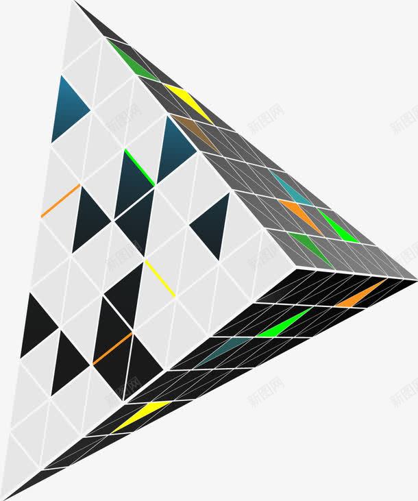 方块拼接的酷炫三棱锥体png免抠素材_88icon https://88icon.com 三棱柱 三棱锥 几何 几何体 方块 椎体