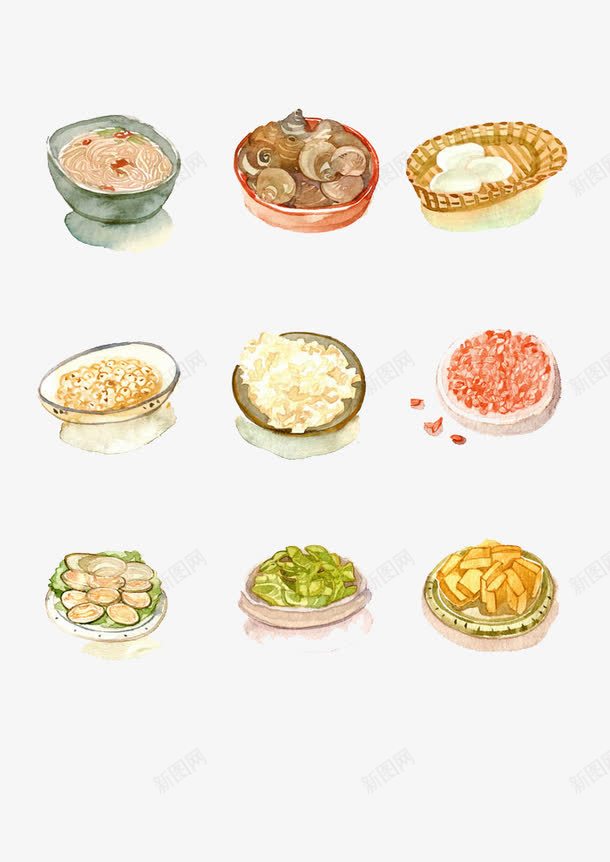 卡通手绘素食大餐png免抠素材_88icon https://88icon.com 卡通 吃货 大餐 手绘 插画 美食 食物 餐饮