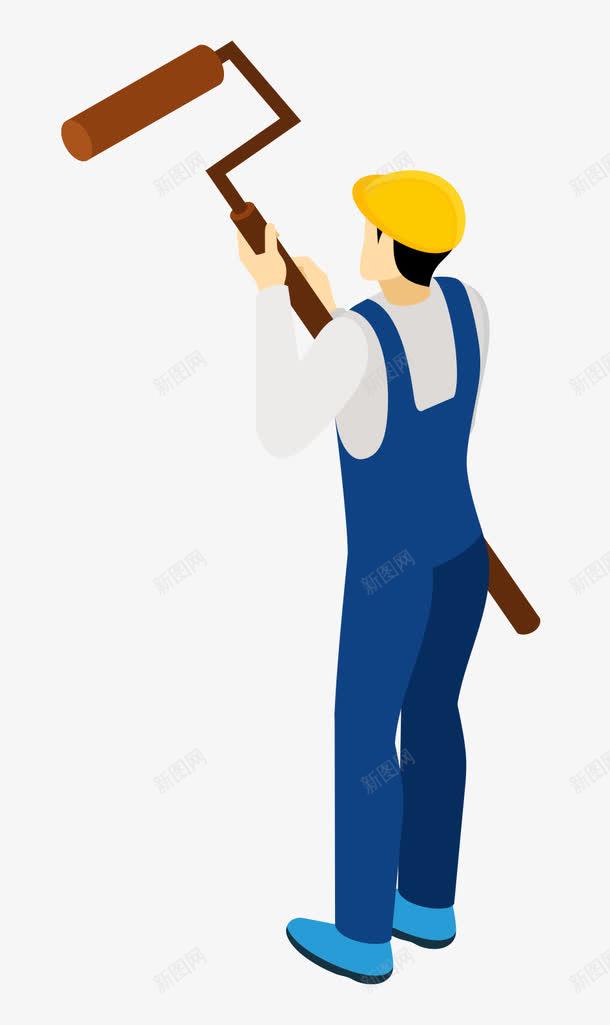 正在粉刷的男人png免抠素材_88icon https://88icon.com 上班族 修建 刷子 卡通 天空 屋顶 工人 建筑 建筑工人 粉刷 装修人 装修工人